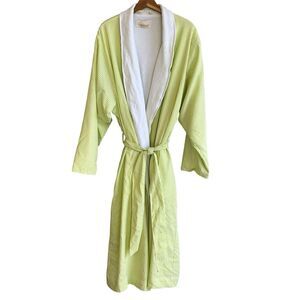 Telegraph Hill Striped Seersucker Robe Belted Tie Closure Pockets Size Large